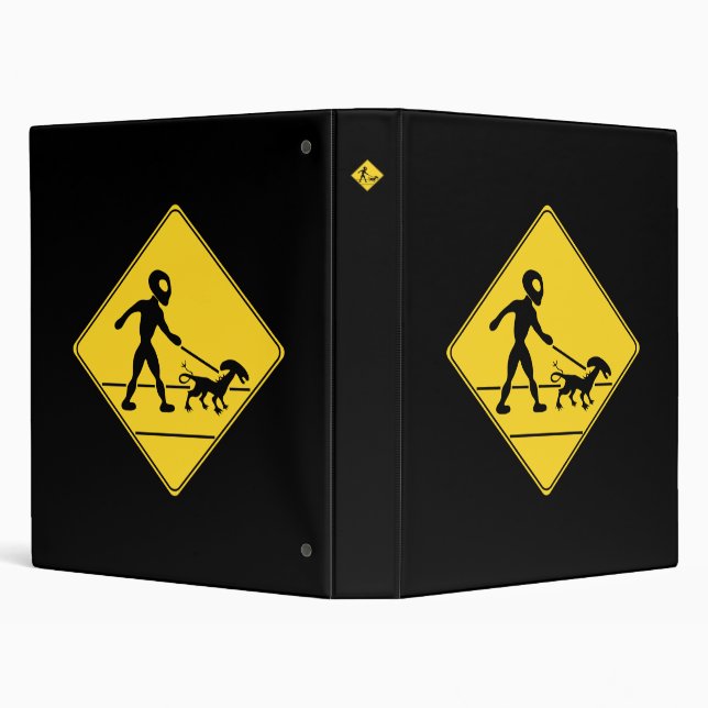 Road Sign- Alien Crossing 3 Ring Binder (Background)