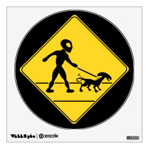 Road Sign- Alien Crossing Wall Sticker