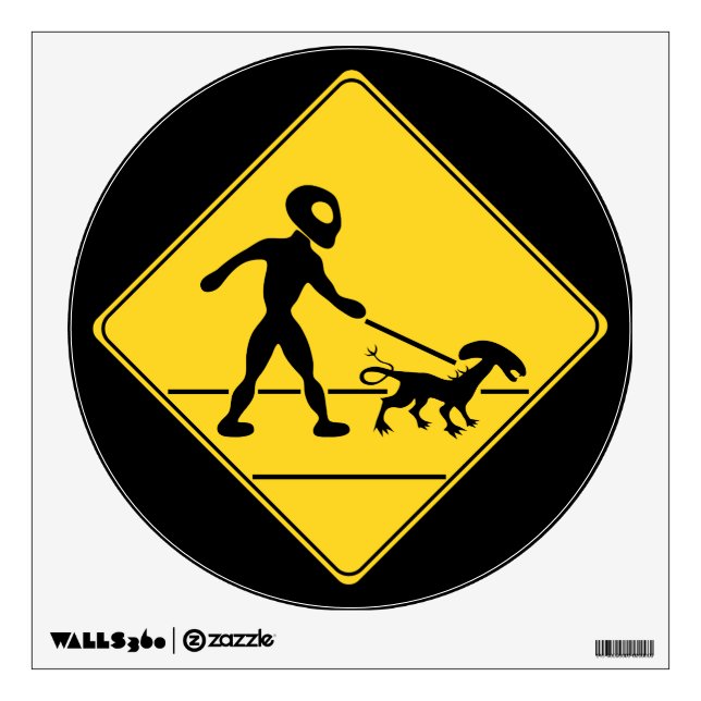 Road Sign- Alien Crossing Wall Sticker (Front)