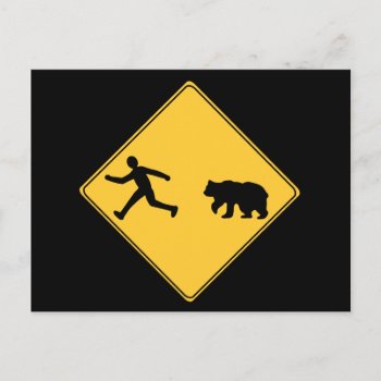Road Sign- Bear Postcard by warrior_woman at Zazzle