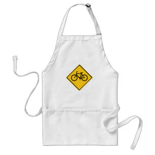 Road Sign Bicycle Adult Apron