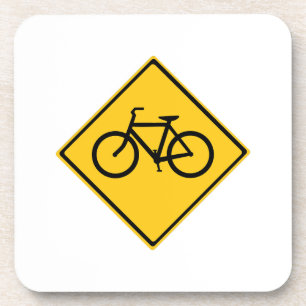 Road Sign Bicycle Beverage Coaster