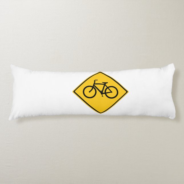 Road Sign Bicycle Body Pillow (Front)