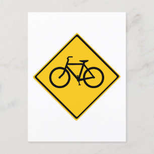 Road Sign Bicycle Postcard