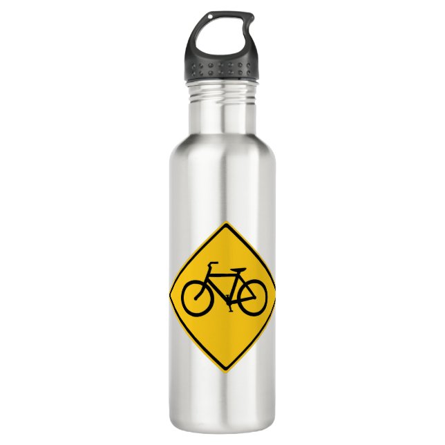 Road Sign Bicycle Stainless Steel Water Bottle (Front)