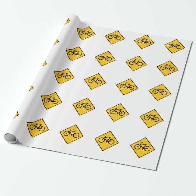 Road Sign Bicycle Wrapping Paper (Unrolled)