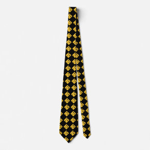 Road Sign- Cow and UFO Neck Tie
