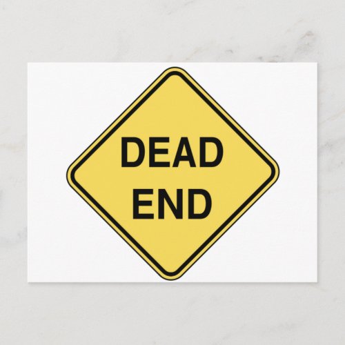 Road Sign _ Dead End Postcard