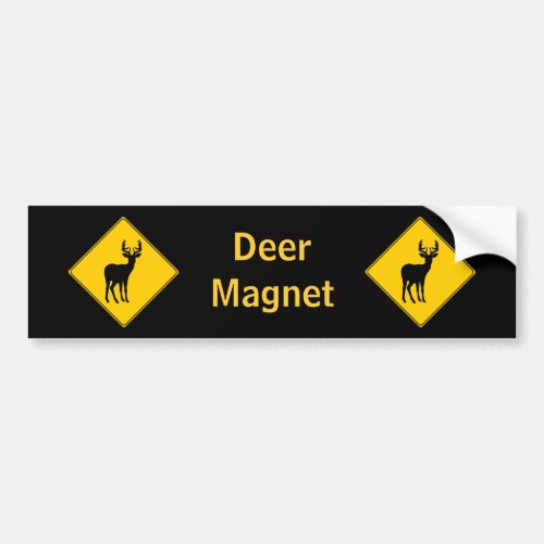 Road Sign_ Deer Bumper Sticker