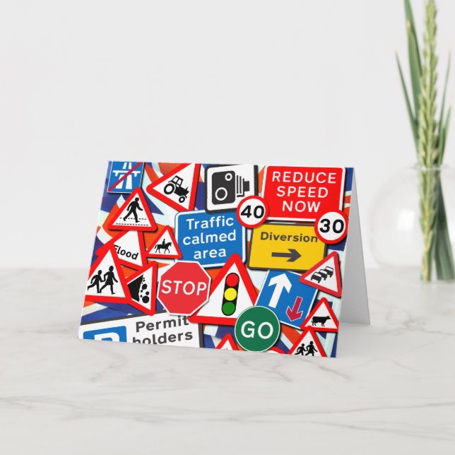 Road Sign Design greetings card (Front)