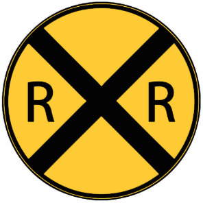 Road Sign Railroad Crossing Cutout