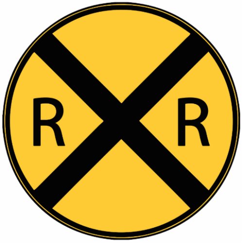 Road Sign Railroad Crossing Cutout