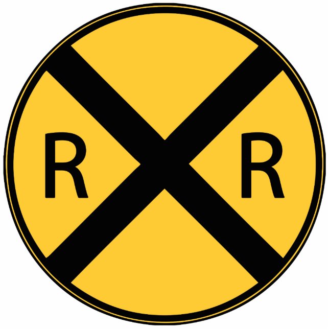 Road Sign Railroad Crossing Cutout (Front)