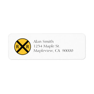 Road Sign Railroad Crossing Label