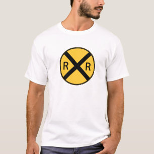 Road Sign Railroad Crossing T-Shirt