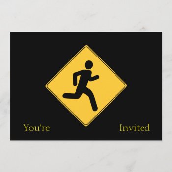 Road Sign - Runner Invitation by warrior_woman at Zazzle