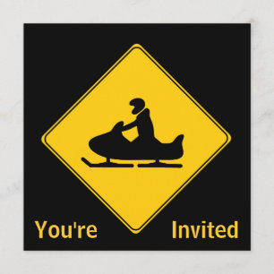 Road Sign- Snowmobile Invitation