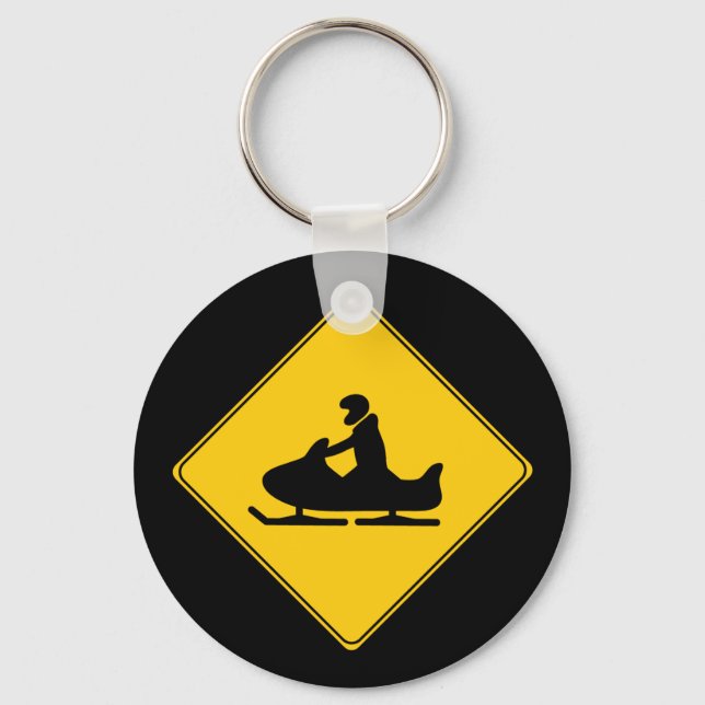 Road Sign- Snowmobile Keychain (Front)