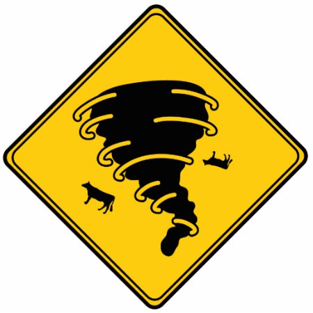 Road Sign- Tornado Cutout