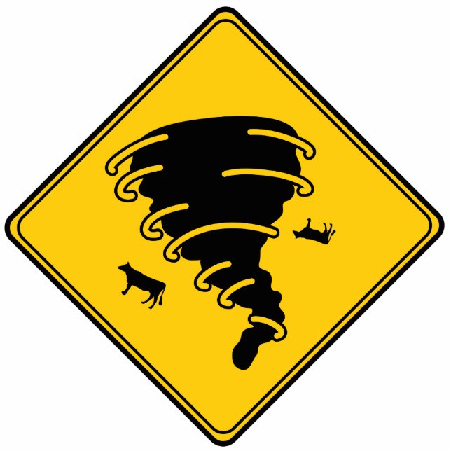 Road Sign- Tornado Cutout (Front)