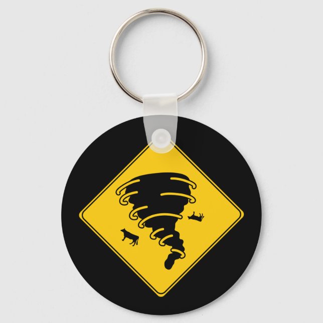 Road Sign- Tornado Keychain (Front)