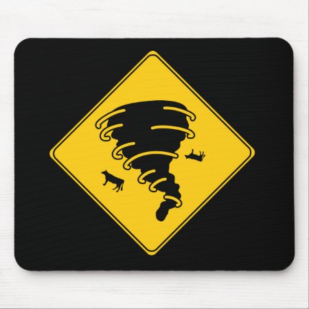 Road Sign- Tornado Mouse Pad