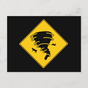 Road Sign- Tornado Postcard
