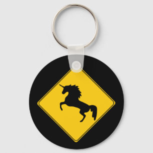 Road Sign Unicorn Keychain