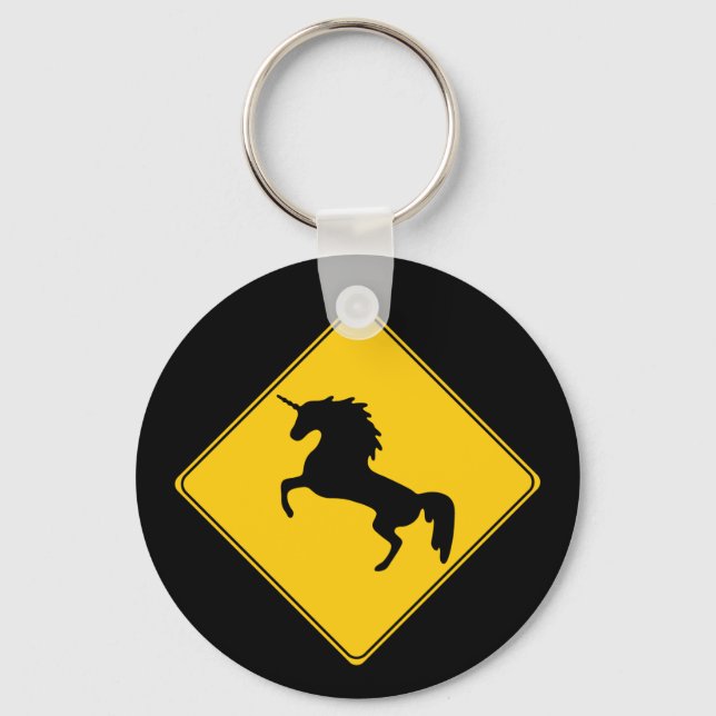 Road Sign Unicorn Keychain (Front)