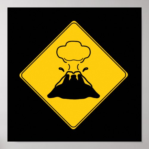 Road Sign_ Volcano Poster