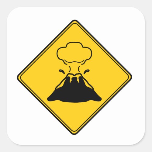 Road Sign_ Volcano Square Sticker