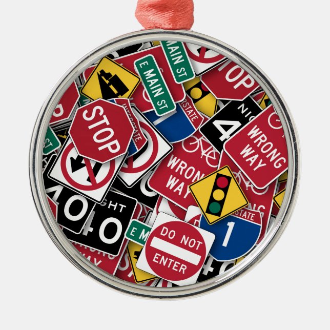 Road signs design metal ornament (Front)