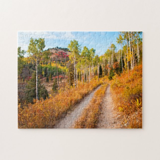 Road Through Autumn Colors Jigsaw Puzzle (Horizontal)