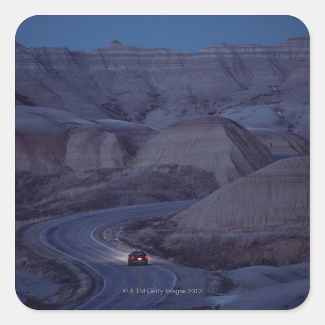 Road through Mountain Range Square Sticker (Front)