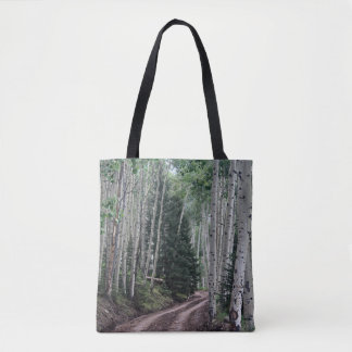Road Through The Birch Tote Bag