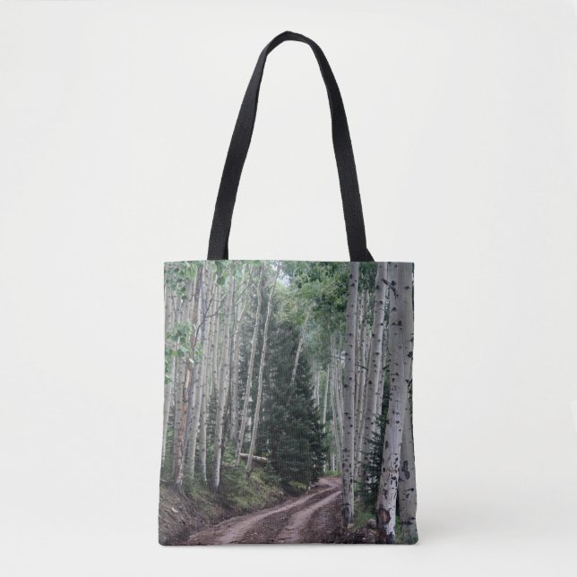 Road Through The Birch Tote Bag (Front)