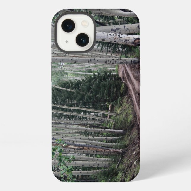 Road Through The Birch Trees iPhone Cases (Back)