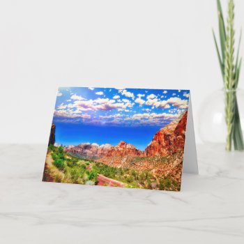 Road Through Zion National Park Card by intothewild at Zazzle