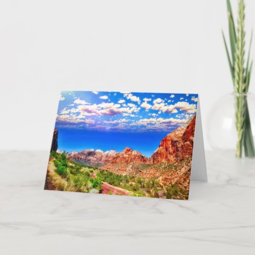 Road Through Zion National Park Card