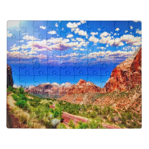 Road Through Zion National Park Jigsaw Puzzle