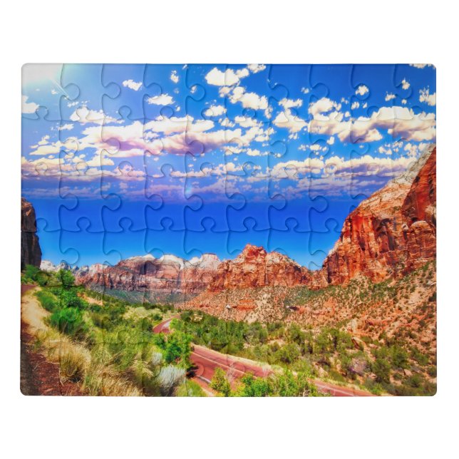 Road Through Zion National Park Jigsaw Puzzle (Puzzle Horizontal)
