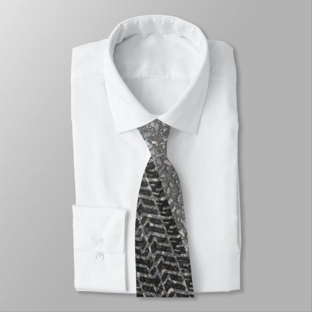Road Tire Tracks Novelty Neck Tie (Tied)