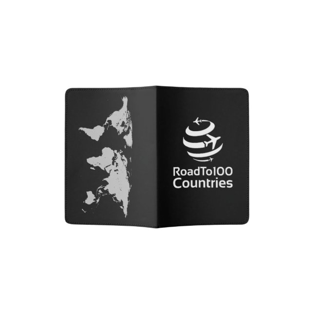 Road To 100 Countries - Black Passport Holder (Opened)