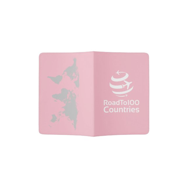 Road To 100 Countries - Light Pink Passport Holder (Opened)