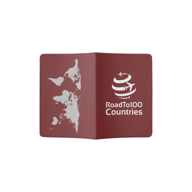 Road To 100 Countries - Maroon Passport Holder (Opened)