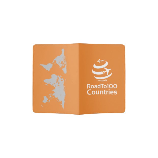 Road To 100 Countries -Orange Passport Holder (Opened)