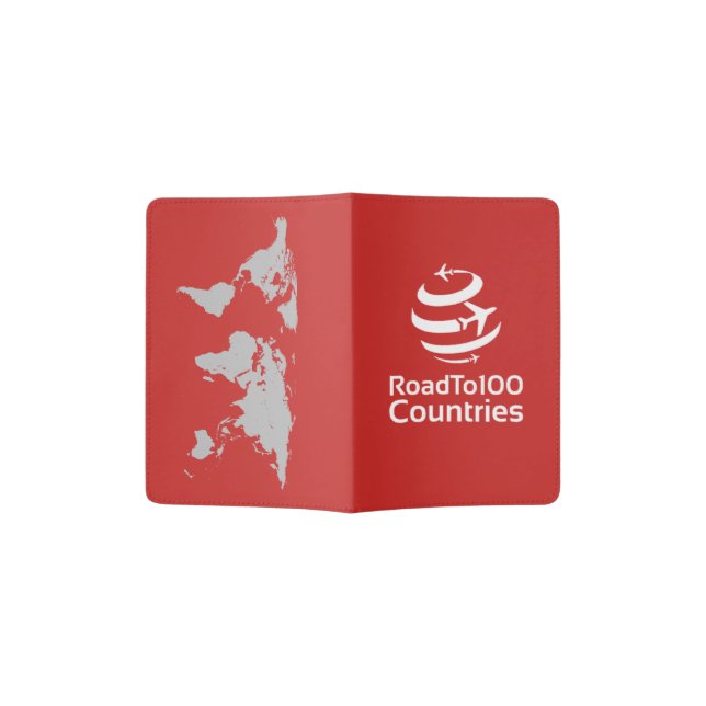 Road To 100 Countries -Red Passport Holder (Opened)