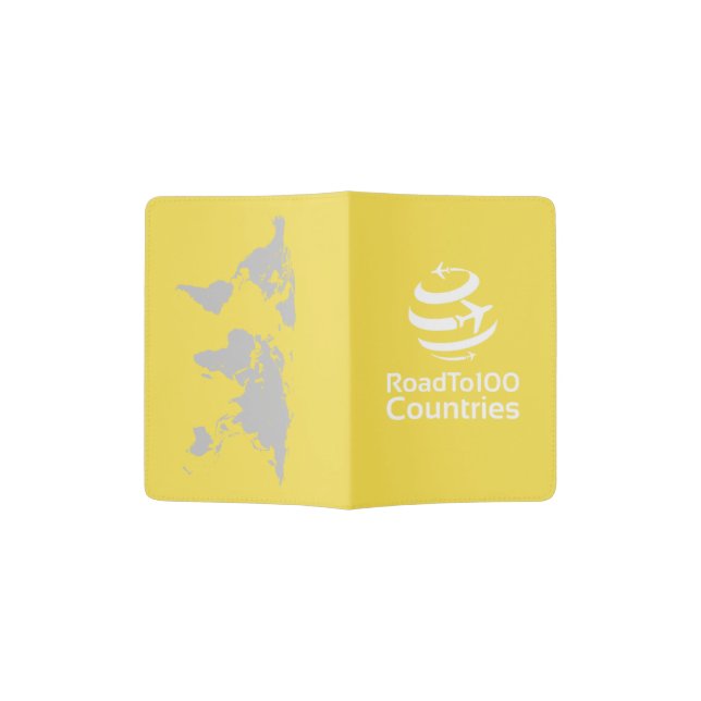 Road To 100 Countries -Yellow Passport Holder (Opened)