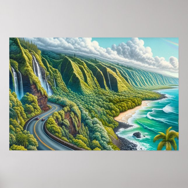 Road to Hana Maui Hawaii Poster (Front)