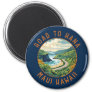 Road to Hana Maui Hawaii Retro Distressed Circle Magnet